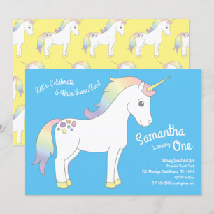 Invitation Unicorne fête d'anniversaire