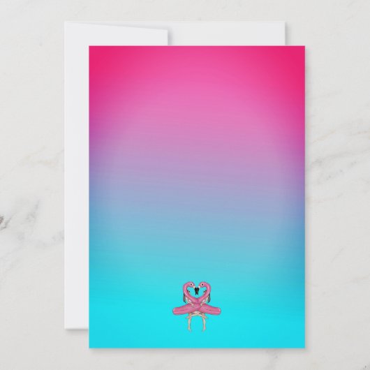 Invitation Unicorne Float Summer Pool Bachelorette Party Ombr (Dos)