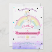 Invitation Unicorne holographique, Balles arc-en-ciel Anniver (Devant)