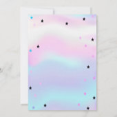 Invitation Unicorne holographique, Balles arc-en-ciel Anniver (Dos)