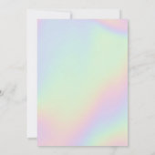 Invitation Unicorne holographique et Rainbow Birthday Party (Dos)