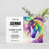 Invitation Unicorne magique (Debout devant)