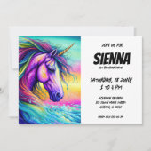 Invitation Unicorne magique (Devant)