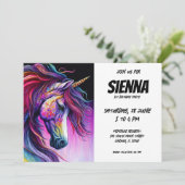 Invitation Unicorne magique (Debout devant)