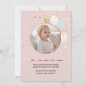 Invitation Unicorne magique 1er anniversaire (Dos)