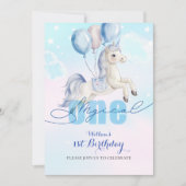 Invitation Unicorne magique 1er anniversaire (Devant)