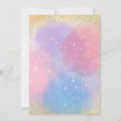 Invitation Unicorne magique Rainbow rose Floral Anniversaire (Dos)