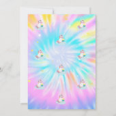 Invitation Unicorne magique Rainbow Tie Dye Anniversaire (Dos)