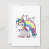 Invitation Unicorne mignonne aux yeux grands (Dos)