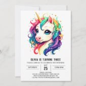 Invitation Unicorne moderne gracieuse (Devant)