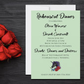 Invitation Unicorne noire violet Fleurs du Sage rouge