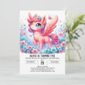 Invitation Unicorne numérique personnalisée (Debout devant)