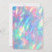 Invitation Unicorne, Opale, Baby shower holographique (Dos)