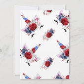 Invitation Unicorne patriotique rouge, blanc et bleu (Dos)