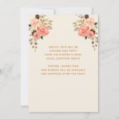 Invitation Unicorne rose et or filles Anniversaire (Dos)