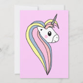 Invitation Unicorne rose mignonne étincelles Fille Anniversai (Dos)