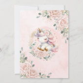 Invitation Unicorne Whimsical Blush rose Floral 1er anniversa (Dos)