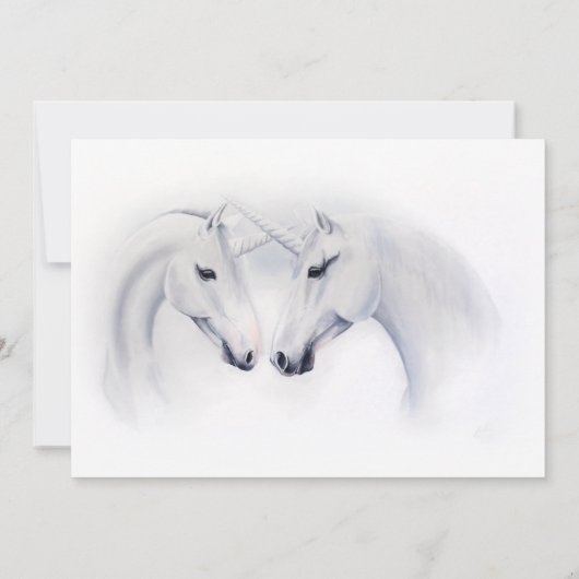 Invitation Unicornes blanches Aimer Couple (Dos)