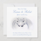 Invitation Unicornes blanches Aimer Couple (Devant)
