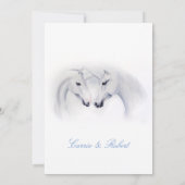 Invitation Unicornes blanches Aimer Couple (Dos)