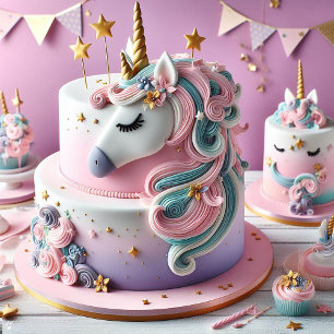 INVITATION UNICORNES BLANCHES COLORÉES ANNIVERSAIRE