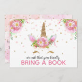 Invitation Unicornes en fleurs (Devant / Derrière)