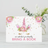 Invitation Unicornes en fleurs (Debout devant)