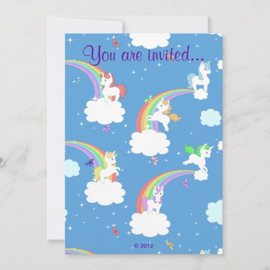 Invitation Unicornes joueuses (Devant)