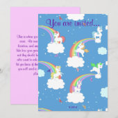 Invitation Unicornes joueuses (Devant / Derrière)