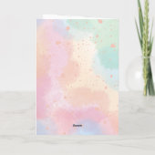 Invitation Unicornes magiques Aquarelle rose 1er anniversaire (Dos)