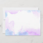 Invitation Unicornes magiques Purple Aquarelle fête d'anniver (Dos)