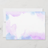 Invitation Unicornes magiques Purple Aquarelle fête d'anniver (Dos)