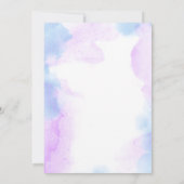 Invitation Unicornes magiques Purple Aquarelle fête d'anniver (Dos)