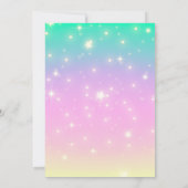 Invitation Unicornes magiques Purple Aquarelle fête d'anniver (Dos)