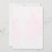 Invitation Unicornes Pegasus Aquarelle rose Filles d'annivers (Dos)