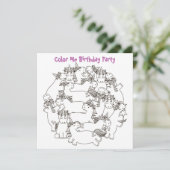 Invitation *~* Unicornes Personnalisable COULEUR MOI Annivers (Debout devant)