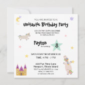 Invitation *~* Unicornes Personnalisable COULEUR MOI Annivers (Dos)