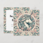 Invitation Unicornes victoriennes mystiques : Enchantées flor (Devant / Derrière)