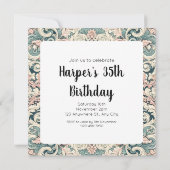 Invitation Unicornes victoriennes mystiques : Enchantées flor (Dos)