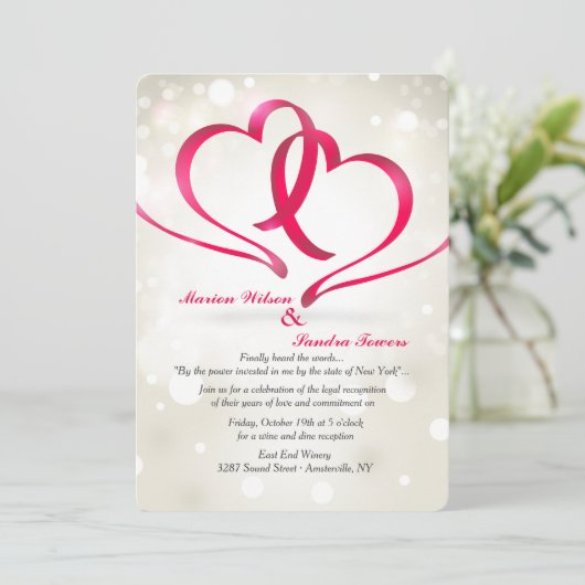 Invitation unifiée de deux coeurs (Debout devant)