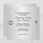 Invitation Union de droit et de médecine Rose rouge (Devant / Derrière)