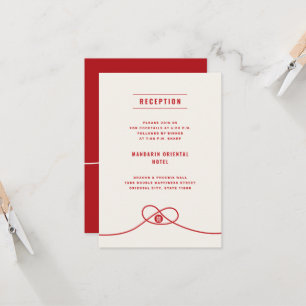 Invitation Union du Nœud Rouge 囍 Réception de Mariage Chinois