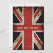 Invitation Union Jack drapeau britannique enterrement de vie (Dos)