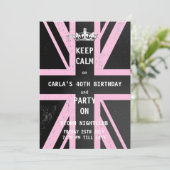 Invitation Union Jack UK Flag Female's Birthday Party (Debout devant)