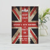 Invitation Union Jack UK Flag Parti d'anniversaire masculin (Debout devant)