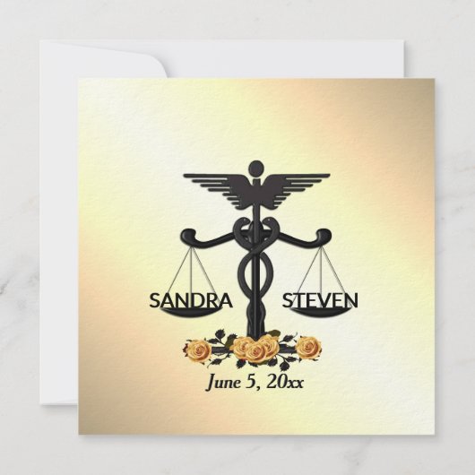 Invitation Union jaune de la rose de droit et médecine (Dos)