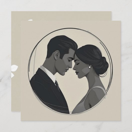 Invitation Union moderne (Devant / Derrière)