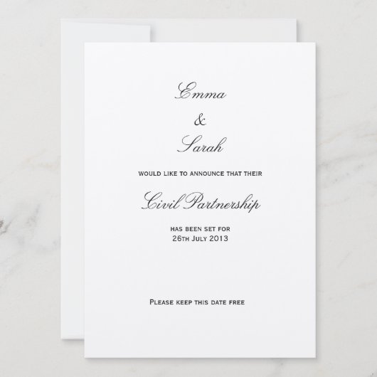 Invitation Union - Sauvegarder la Date (Devant)