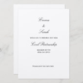 Invitation Union - Sauvegarder la Date (Devant / Derrière)