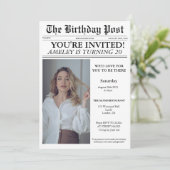 Invitation Unique 20e anniversaire de la fête Journal Couvert (Debout devant)